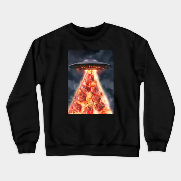 Pizza ufo Crewneck Sweatshirt by circlestances